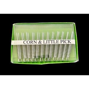 Corn Hors D'oeuvres Little Pick Holders Stainless Silver 12 Piece Set- Japan New